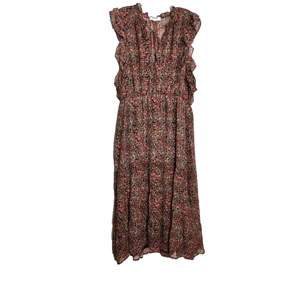 BB Dakota Pink and Green Midi Dress